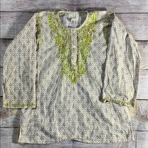 Peek embroidered metallic sequined blouse‎ SZ 6-7